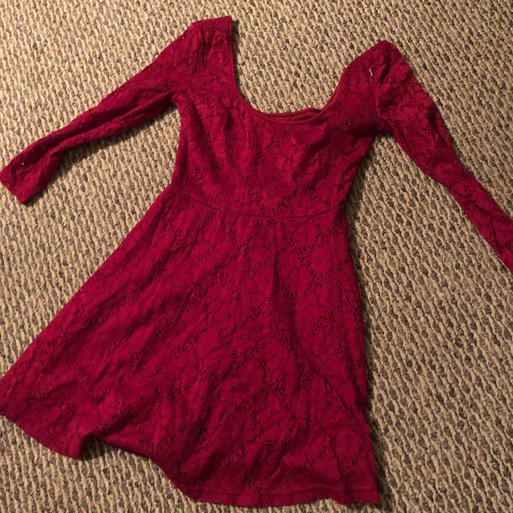 Red lace dress